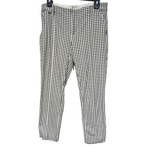 The Essential Slim by Anthropologie Black and White Crop Checkered Pants sz 4